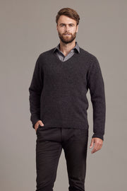 Rack Stitch Possum Merino V Neck Jersey